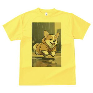 コーギー Tシャツ 犬愛 ユニークデザインレディース 犬ファン 半袖 春夏 プリント 大人カジュアル かわいい 人間用 ギフト 個性的 猛暑対策 雨 コーギー レインコート 水たまり