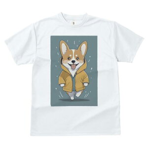 コーギー Tシャツ 犬愛 ユニークデザインレディース 犬ファン 半袖 春夏 プリント 大人カジュアル かわいい 人間用 ギフト 個性的 猛暑対策 レインコート コーギー 雨