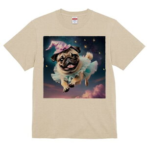 パグ Tシャツ 犬愛 ユニークデザインレディース 犬ファン 半袖 春夏 プリント 大人カジュアル かわいい 人間用 ギフト 個性的 猛暑対策 星空 パグ 帽子 チュール