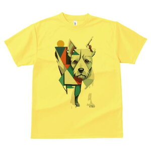 ウエストハイランドホワイトテリア Tシャツ 犬愛 ユニークデザインレディース 犬ファン 半袖 春夏 プリント 大人カジュアル かわいい 人間用 ギフト 個性的 猛暑対策 幾何学模様 ウエストハ