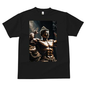 Tシャツ 犬愛 ユニークデザインレディース 犬ファン 半袖 春夏 プリント 大人カジュアル かわいい 人間用 ギフト 個性的 猛暑対策 仏像 筋肉 彫刻 瞑想 悟り