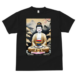 Tシャツ 犬愛 ユニークデザインレディース 犬ファン 半袖 春夏 プリント 大人カジュアル かわいい 人間用 ギフト 個性的 猛暑対策 仏 仏像 蓮の花 瞑想 宗教