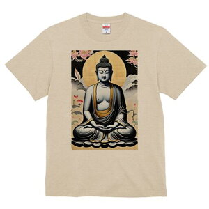 Tシャツ 犬愛 ユニークデザインレディース 犬ファン 半袖 春夏 プリント 大人カジュアル かわいい 人間用 ギフト 個性的 猛暑対策 仏像 蓮の花 瞑想 悟り 仏教