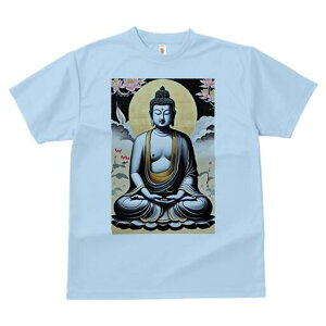 Tシャツ 犬愛 ユニークデザインメンズ キッズ 犬ファン 半袖 春夏 プリント 大人カジュアル かわいい 人間用 ギフト 個性的 猛暑対策 仏像 蓮の花 瞑想 悟り 仏教