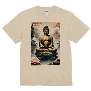 Tシャツ 犬愛 ユニークデザインレディース 犬ファン 半袖 春夏 プリント 大人カジュアル かわいい 人間用 ギフト 個性的 猛暑対策 仏像 蓮の花 瞑想 悟り 仏教