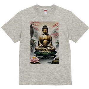 Tシャツ 犬愛 ユニークデザインレディース 犬ファン 半袖 春夏 プリント 大人カジュアル かわいい 人間用 ギフト 個性的 猛暑対策 仏像 蓮の花 瞑想 悟り 仏教