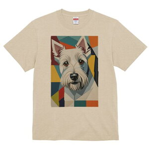 ウエストハイランドホワイトテリア Tシャツ 犬愛 ユニークデザインレディース 犬ファン 半袖 春夏 プリント 大人カジュアル かわいい 人間用 ギフト 個性的 猛暑対策 幾何学模様 ウエストハ