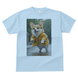 コーギー Tシャツ 犬愛 ユニークデザインレディース 犬ファン 半袖 春夏 プリント 大人カジュアル かわいい 人間用 ギフト 個性的 猛暑対策 レインコート コーギー 雨