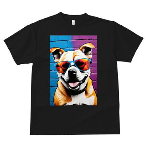 ブルドッグ Tシャツ 犬愛 ユニークデザインレディース 犬ファン 半袖 春夏 プリント 大人カジュアル かわいい 人間用 ギフト 個性的 猛暑対策 サングラス ブルドッグ 壁