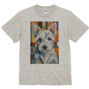 ウエストハイランドホワイトテリア Tシャツ 犬愛 ユニークデザインレディース 犬ファン 半袖 春夏 プリント 大人カジュアル かわいい 人間用 ギフト 個性的 猛暑対策 幾何学模様 ウエストハ
