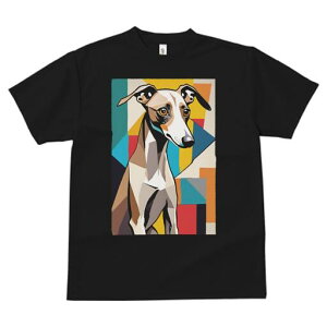 イタリアングレーハウンド Tシャツ 犬愛 ユニークデザインレディース 犬ファン 半袖 春夏 プリント 大人カジュアル かわいい 人間用 ギフト 個性的 猛暑対策 幾何学模様 イタリアングレーハ