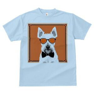 ウエストハイランドホワイトテリア Tシャツ 犬愛 ユニークデザインレディース 犬ファン 半袖 春夏 プリント 大人カジュアル かわいい 人間用 ギフト 個性的 猛暑対策 サングラス ウエストハ