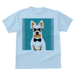 ウエストハイランドホワイトテリア Tシャツ 犬愛 ユニークデザインレディース 犬ファン 半袖 春夏 プリント 大人カジュアル かわいい 人間用 ギフト 個性的 猛暑対策 メガネ ウエストハイラ