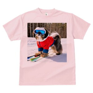 シーズー Tシャツ 犬愛 ユニークデザインレディース 犬ファン 半袖 春夏 プリント 大人カジュアル かわいい 人間用 ギフト 個性的 猛暑対策 スキー シーズー 雪 冬 スキーウェア