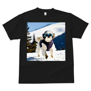 シーズー Tシャツ 犬愛 ユニークデザインレディース 犬ファン 半袖 春夏 プリント 大人カジュアル かわいい 人間用 ギフト 個性的 猛暑対策 雪 シーズー 冬 山 スキーウェア
