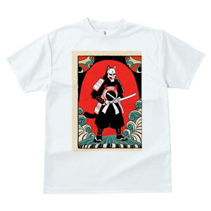 Tシャツ 和風 和柄 男気 和モダン 日本画風 浮世絵風 ヤンキー アウトローレディース 半袖 春夏 プリント カジュアル ジャパニーズ 人間用 かっこいい 侍 武士 日本刀 マスク 鎧