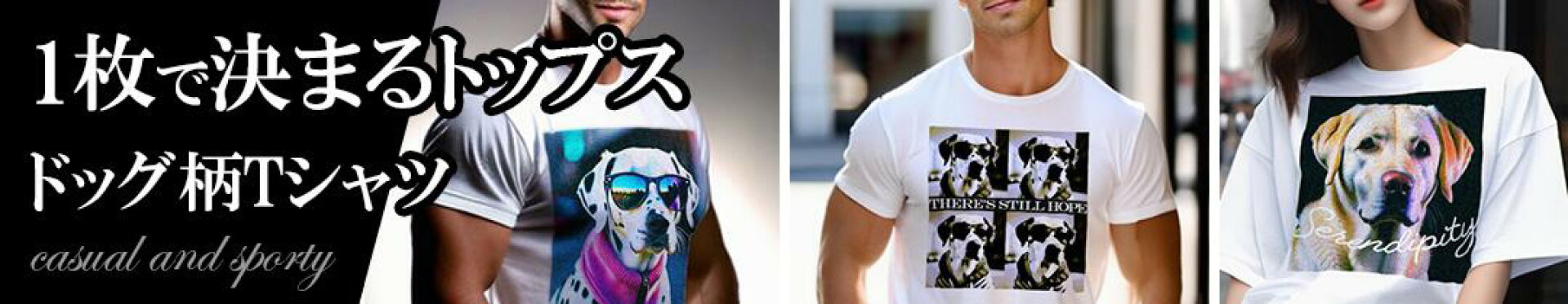 犬柄のTシャツ商品一覧へのバナー