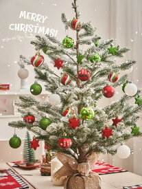 クリスマスツリー オーナメント ボール 飾り 小物 セット デコレーション ミックスカラー ラメ キラキラ おしゃれ シルバー ゴールド 赤