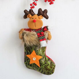 クリスマス 靴下 サンタ プレゼント ツリー トナカイ 飾り ソックス オーナメント ブーツ 装飾 おしゃれ 人形 雪の結晶 ファー 雑貨 赤 緑 白