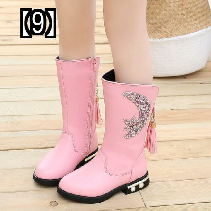 楽天市場 キッズ ブーツ 女の子 おしゃれ 秋冬 靴 子供用 キッズファッション ミディアムブーツ綿 革 リボン 月 レース 発表会 かわいい 赤 ピンク プリンセス フロントップ楽天市場店