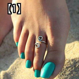 トゥリング レディース かわいい アクセサリー 足指 指輪 シンプル 花 レトロ 海 ねじり 夏
