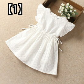 キッズ ドレス 女の子 女の子のドレス 小さな 女の子 子供のドレス 赤ちゃん 欧米風 綿 シャツ 白いスカート