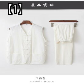 馬褂 ベスト 中国風 メンズ 民族衣装の綿 リネン ノースリーブ 唐 スーツ ベスト レトロ カジュアル ツーピース スーツ