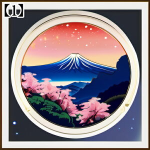 タロットクロス tarot 占い 神秘的 和風 浮世絵風 富士山 日本画風 星空 花 タペストリー おしゃれ 祭壇 撮影背景 正方形 スピリチュアル グッズ 青 紺 オレンジ
