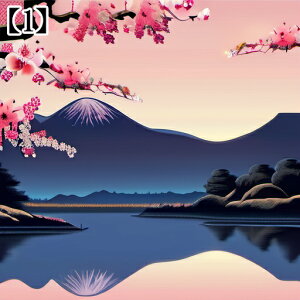 タロットクロス tarot 占い 神秘的 和風 浮世絵風 富士山 日本画風 星空 花 タペストリー おしゃれ 祭壇 撮影背景 正方形 スピリチュアル グッズ 青 紺 オレンジ