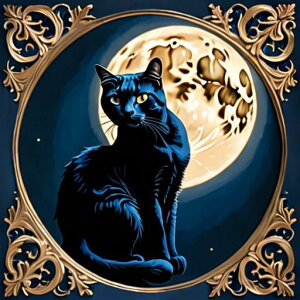 タロットクロス tarot 占い 神秘的 タペストリー おしゃれ 祭壇 撮影背景 正方形 グッズ アクセサリー 黒 緑 猫 月 星 夜 魔法 黄色 神秘 アート デザイン 動物 グレー 絵 フレーム 青 絵画 芸術