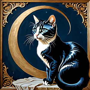 タロットクロス tarot 占い 神秘的 タペストリー おしゃれ 祭壇 撮影背景 正方形 グッズ アクセサリー 黒 緑 猫 月 星 夜 魔法 黄色 神秘 アート デザイン 動物 グレー 絵 フレーム 青 絵画 芸術