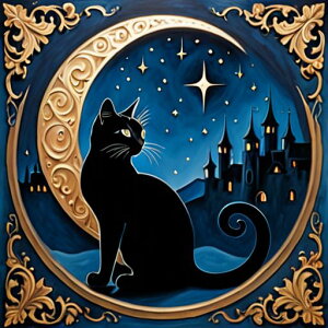 タロットクロス tarot 占い 神秘的 タペストリー おしゃれ 祭壇 撮影背景 正方形 グッズ アクセサリー 黒 緑 猫 月 星 夜 魔法 黄色 神秘 アート デザイン 動物 グレー 絵 フレーム 青 絵画 芸術