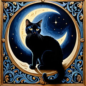 タロットクロス tarot 占い 神秘的 タペストリー おしゃれ 祭壇 撮影背景 正方形 グッズ アクセサリー 黒 緑 猫 月 星 夜 魔法 黄色 神秘 アート デザイン 動物 グレー 絵 フレーム 青 絵画 芸術