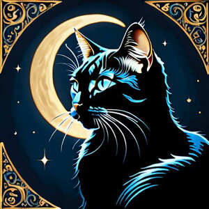 タロットクロス tarot 占い 神秘的 タペストリー おしゃれ 祭壇 撮影背景 正方形 グッズ アクセサリー 黒 緑 猫 月 星 夜 魔法 黄色 神秘 アート デザイン 動物 グレー 絵 フレーム 青 絵画 芸術