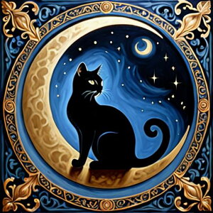 タロットクロス tarot 占い 神秘的 タペストリー おしゃれ 祭壇 撮影背景 正方形 グッズ アクセサリー 黒 緑 猫 月 星 夜 魔法 黄色 神秘 アート デザイン 動物 グレー 絵 フレーム 青 絵画 芸術