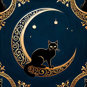 タロットクロス tarot 占い 神秘的 タペストリー おしゃれ 祭壇 撮影背景 正方形 グッズ アクセサリー 黒 緑 猫 月 星 夜 魔法 黄色 神秘 アート デザイン 動物 グレー 絵 フレーム 青 絵画 芸術