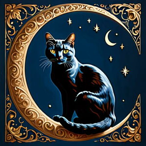 タロットクロス tarot 占い 神秘的 タペストリー おしゃれ 祭壇 撮影背景 正方形 グッズ アクセサリー 黒 緑 猫 月 星 夜 魔法 黄色 神秘 アート デザイン 動物 グレー 絵 フレーム 青 絵画 芸術