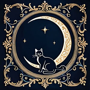 タロットクロス tarot 占い 神秘的 タペストリー おしゃれ 祭壇 撮影背景 正方形 グッズ アクセサリー 黒 緑 猫 月 星 夜 魔法 黄色 神秘 アート デザイン 動物 グレー 絵 フレーム 青 絵画 芸術