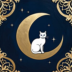 タロットクロス tarot 占い 神秘的 タペストリー おしゃれ 祭壇 撮影背景 正方形 グッズ アクセサリー 黒 緑 猫 月 星 夜 魔法 黄色 神秘 アート デザイン 動物 グレー 絵 フレーム 青 絵画 芸術