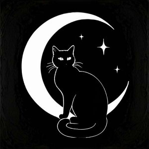 タロットクロス tarot 占い 神秘的 タペストリー おしゃれ 祭壇 撮影背景 正方形 グッズ アクセサリー 黒 緑 猫 月 星 夜 魔法 黄色 神秘 アート デザイン 動物 グレー 絵 フレーム 青 絵画 芸術