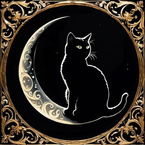 タロットクロス tarot 占い 神秘的 タペストリー おしゃれ 祭壇 撮影背景 正方形 グッズ アクセサリー 黒 緑 猫 月 星 夜 魔法 黄色 神秘 アート デザイン 動物 グレー 絵 フレーム 青 絵画 芸術