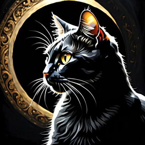 タロットクロス tarot 占い 神秘的 タペストリー おしゃれ 祭壇 撮影背景 正方形 グッズ アクセサリー 黒 緑 猫 月 星 夜 魔法 黄色 神秘 アート デザイン 動物 グレー 絵 フレーム 青 絵画 芸術