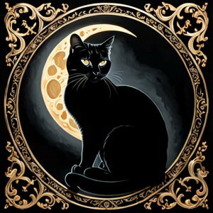 タロットクロス tarot 占い 神秘的 タペストリー おしゃれ 祭壇 撮影背景 正方形 グッズ アクセサリー 黒 緑 猫 月 星 夜 魔法 黄色 神秘 アート デザイン 動物 グレー 絵 フレーム 青 絵画 芸術