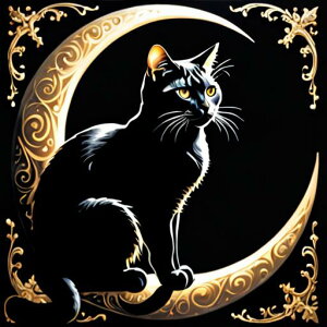 タロットクロス tarot 占い 神秘的 タペストリー おしゃれ 祭壇 撮影背景 正方形 グッズ アクセサリー 黒 緑 猫 月 星 夜 魔法 黄色 神秘 アート デザイン 動物 グレー 絵 フレーム 青 絵画 芸術