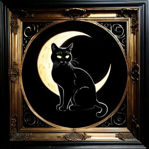 タロットクロス tarot 占い 神秘的 タペストリー おしゃれ 祭壇 撮影背景 正方形 グッズ アクセサリー 黒 緑 猫 月 星 夜 魔法 黄色 神秘 アート デザイン 動物 グレー 絵 フレーム 青 絵画 芸術