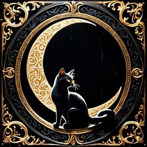 タロットクロス tarot 占い 神秘的 タペストリー おしゃれ 祭壇 撮影背景 正方形 グッズ アクセサリー 黒 緑 猫 月 星 夜 魔法 黄色 神秘 アート デザイン 動物 グレー 絵 フレーム 青 絵画 芸術