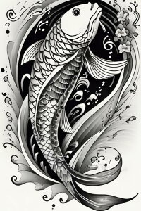 鯉 滝登り 繁栄 成功 忍耐 タペストリー 和柄 和風 大きい 男気 日本画風 入れ墨風 アウトロー 縦型 縦配信 大自然 インテリア 撮影背景 壁掛け 大判 長方形 壁布 白 黒 グレー