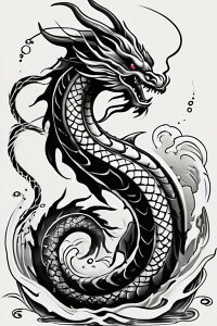 龍 水 鱗 伝説 東洋 タペストリー 和柄 和風 大きい 男気 日本画風 入れ墨風 アウトロー 縦型 縦配信 大自然 インテリア 撮影背景 壁掛け 大判 長方形 壁布 黒 白 グレー