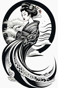 芸者 着物 桜 日本画 美人画 タペストリー 和柄 和風 大きい 男気 日本画風 入れ墨風 アウトロー 縦型 縦配信 大自然 インテリア 撮影背景 壁掛け 大判 長方形 壁布 黒 白 赤