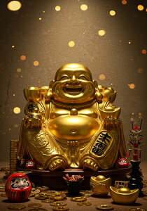 布袋 金運 幸運 縁起物 開運 タペストリー ビリケンさん 商売繁盛 和柄 和風 大きい 男気 アウトロー 縦型 縦配信 撮影背景 壁掛け 大判 長方形 壁布 金色 ベージュ